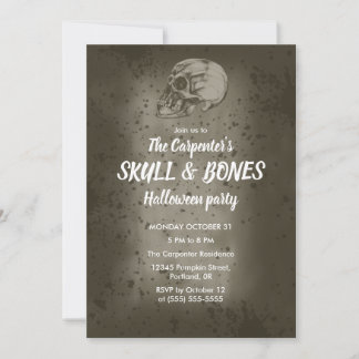 Invitation Halloween Crâne & Os