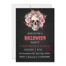 Halloween Crâne Roses Adultes à l'invitation