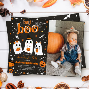 Invitation Halloween Cute Ghost 1er Anniversaire Spooktaculai