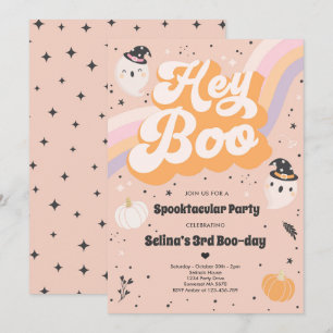Invitation Halloween Cute Retro Éffrayant Fête d'Anniversaire