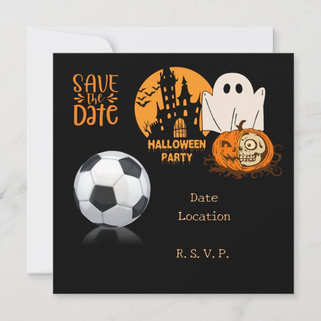 Invitation Halloween de football pour joueur (Devant)