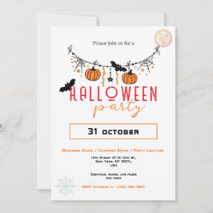 Invitation Halloween de la fête du bureau de petite entrepris