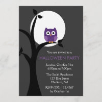 Halloween de la Pleine lune et du hibou Éffrayant