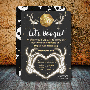 Invitation Halloween de luxe Dance Skeletons Disco Ball Party