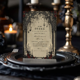 Invitation Halloween de nuit gothique aux chandelles