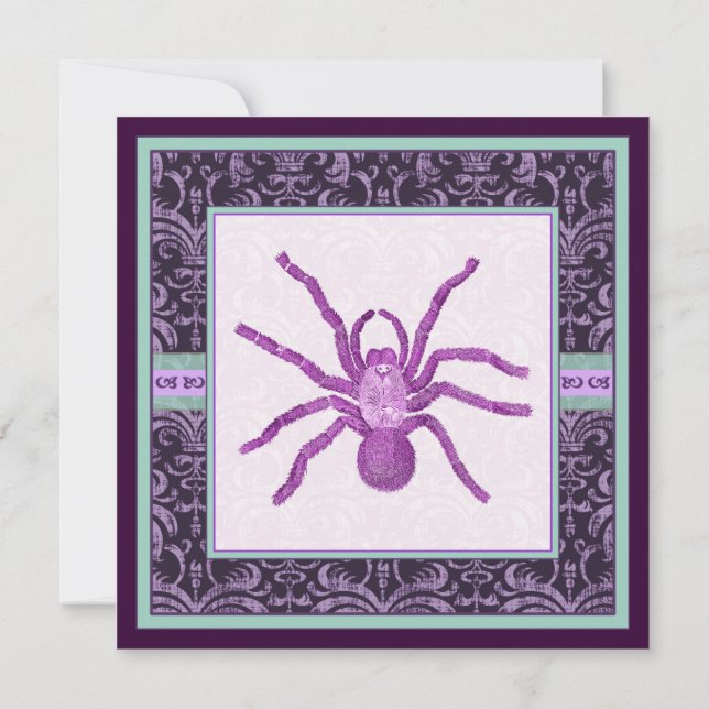 Invitation Halloween de nuit gothique Choisissez votre araign (Dos)