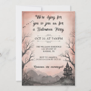 Invitation Halloween déplaisant Haunted House Adulte