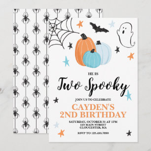 Invitation Halloween DEUX Anniversaire effrayant 2ème Citroui