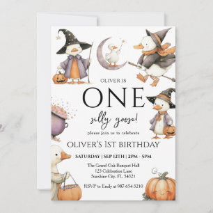Invitation Halloween d'oie de cuisine, une oie de soie 1ère f