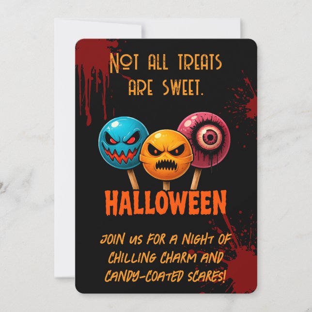 Invitation Halloween doux et sinistre (Devant)