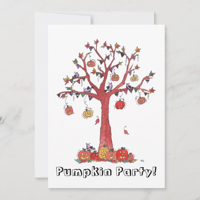 Invitation Halloween du parti citrouille (Devant)