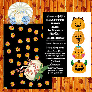 Invitation Halloween Éffrayant Bash Jack O Lanterns Anniversa