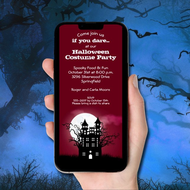 Invitation Halloween éffrayant Haunted House (Spooky Haunted House Halloween Invitations - INSTANT DOWNLOAD and/or printed)