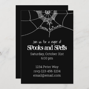 Invitation Halloween Éffrayant Scandale Spider Web mignonne P