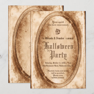Invitation Halloween Éffrayant victorien vintage