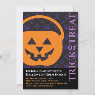 Invitation Halloween en famille, Citrouille Gras