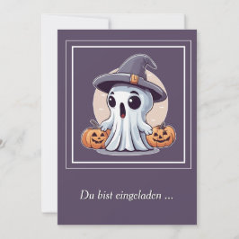 Invitation Halloween : esprit avec des citrouilles -