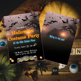 Invitation Halloween Événement Haunted Maison Citrouille Adul