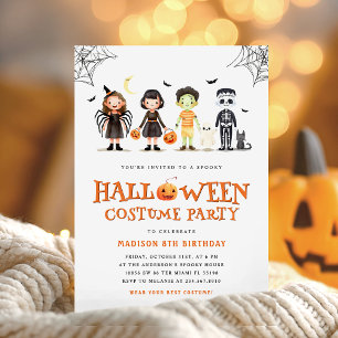 Invitation Halloween fête d'anniversaire Éffrayant enfants In