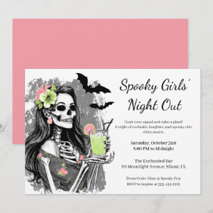 Invitation Halloween Filles Nuit dehors   Cocktail éffrayant
