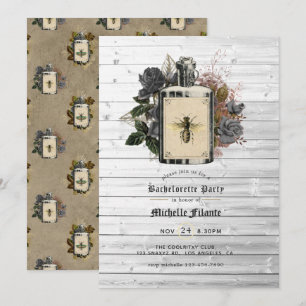Invitation Halloween floral gothique Bachelorette Party Invit