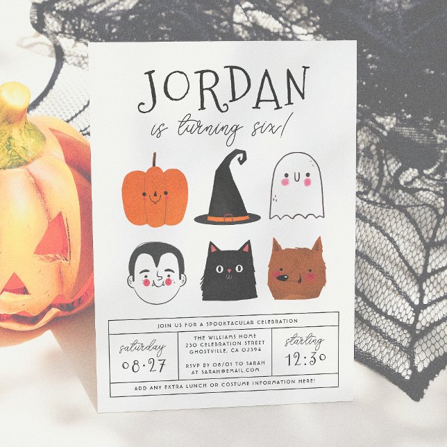 Invitation Halloween Friends mignonne Modern Boy Fête d'anniv (Créateur téléchargé)