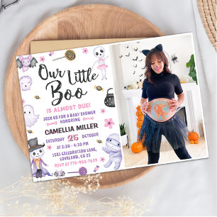 Invitation Halloween Ghost Baby Girl Douche Party Photo