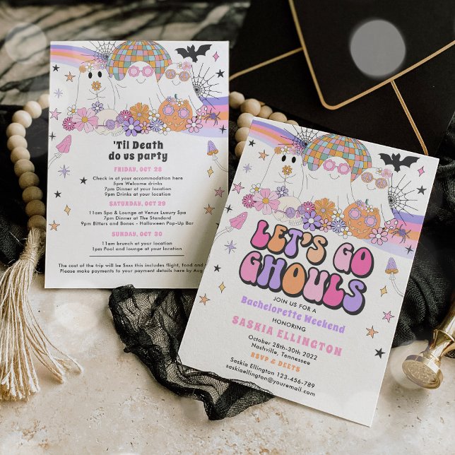 Invitation Halloween Ghost Bachelorette Allons Gouls (Créateur téléchargé)