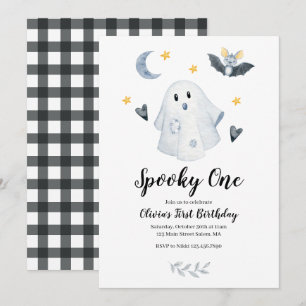 Invitation Halloween Ghost Éffrayant Un 1er anniversaire Invi