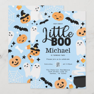 Invitation Halloween Ghost Little Boo 2e fête d'anniversaire