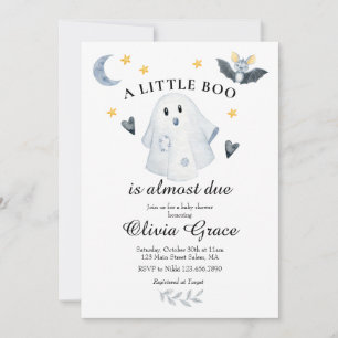 Invitation Halloween Ghost Little Boo Baby shower