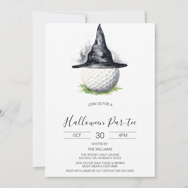 Invitation Halloween Golf Invitation, Halloween Par-tee (Devant)
