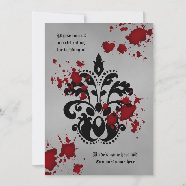 Invitation Halloween Goth mariage (Devant)