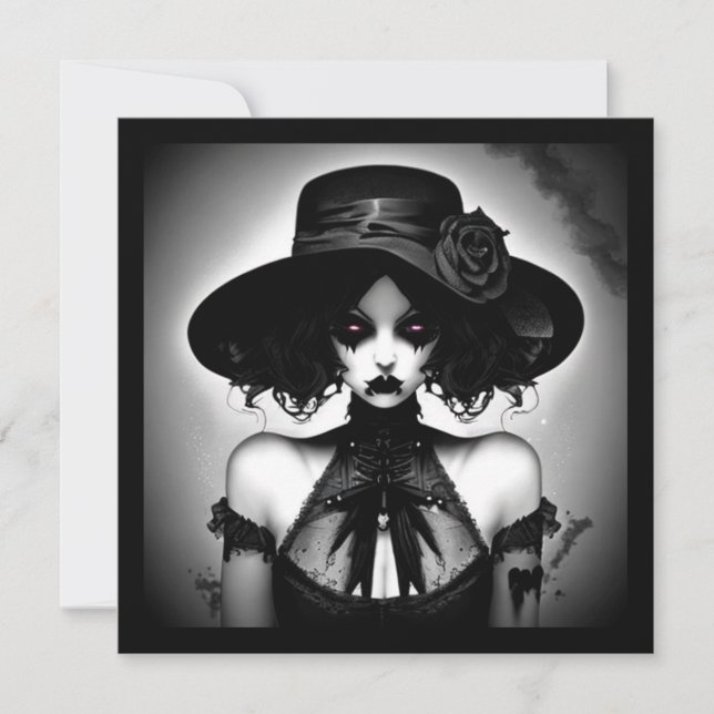 Invitation Halloween gothique déplaisante (Devant)