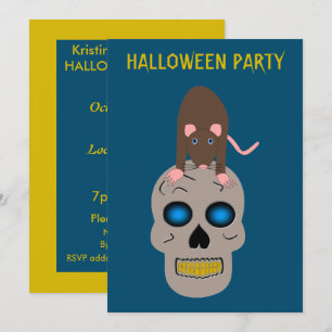 Invitation Halloween gothique et crâne personnalisé