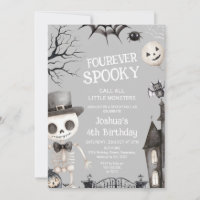 Halloween Gray Boys Foureusement Éffrayant 4ème an