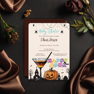 Invitation Halloween Happy Hour Citrouille Cocktail Baby show