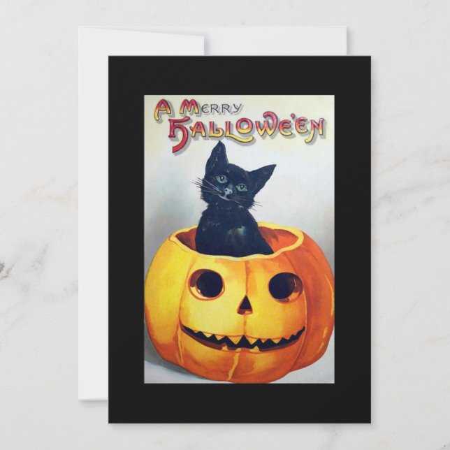 Invitation Halloween Happy Kitty (Devant)
