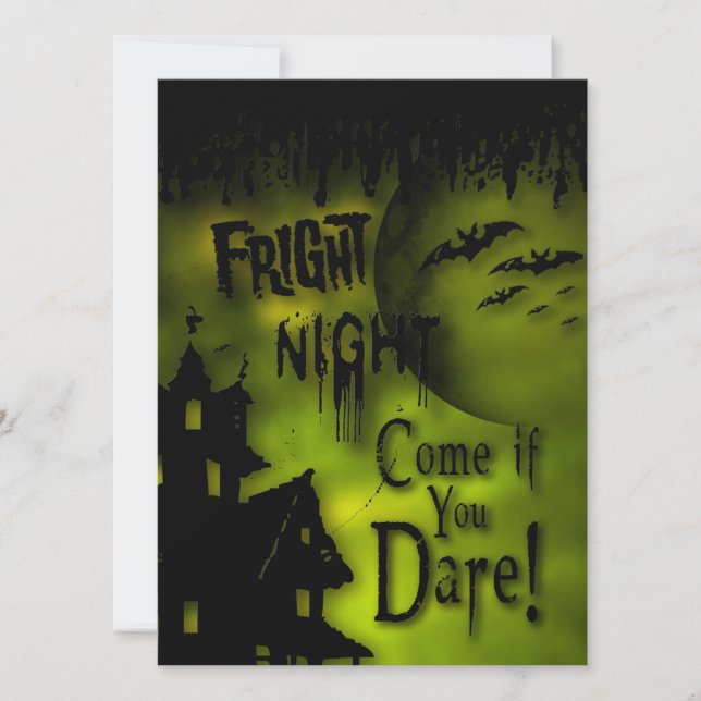 Invitation Halloween Haunted Building (Devant)