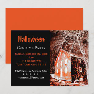 Invitation Halloween Haunted House Costume Party