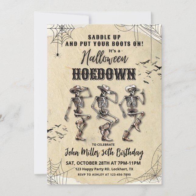 Invitation Halloween Hoedown Anniversaire Party (Devant)
