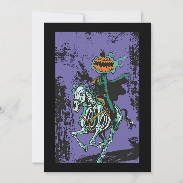 Invitation Halloween Horreur Skeleton Cowboy équitation Horlo (Devant)