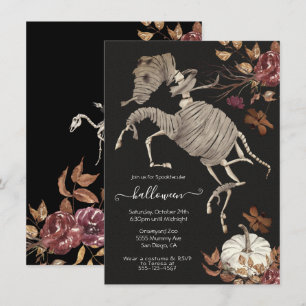 Invitation Halloween Horse Floral Dark & Moody