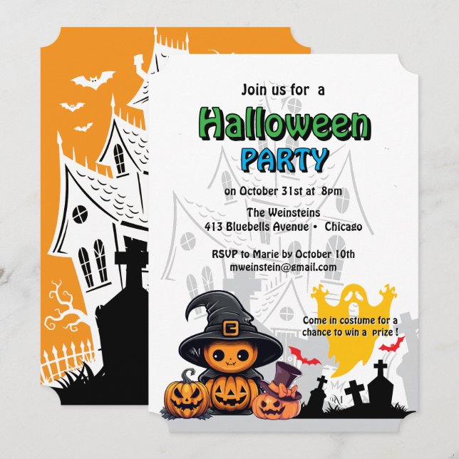 Invitation : HALLOWEEN House #3 Einladung (Vorne/Hinten)
