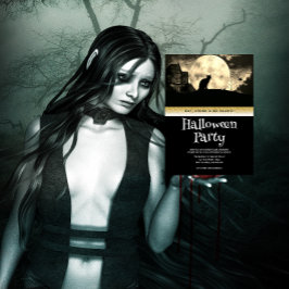 Invitation Halloween Imaginaire gothique Lune