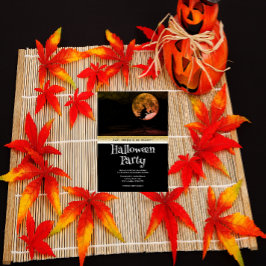Invitation Halloween Imaginaire gothique Lune sorcière