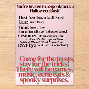 Invitation Halloween Invitation Acrylique