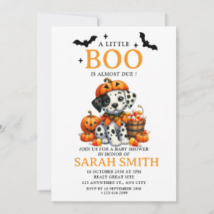 Invitation Halloween Le Petit Chien Boo est presque dû Baby s