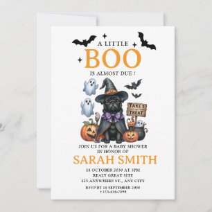 Invitation Halloween Le Petit Chien Boo est presque dû Baby s