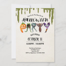 Invitation Halloween Lettres Monster Fête d'Halloween